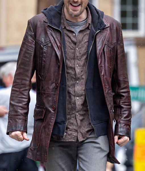 Chris Mens Brown Leather Coat