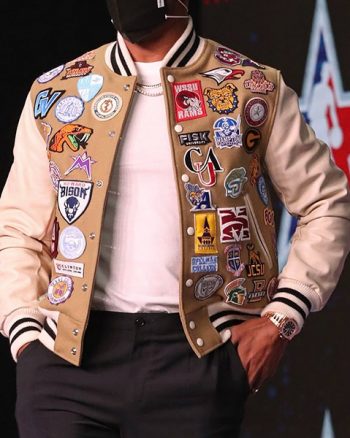 Jonathan Men's Brown and white Varsity Jacket
