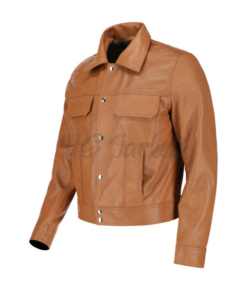 Justin Mens Brown Leather Jacket