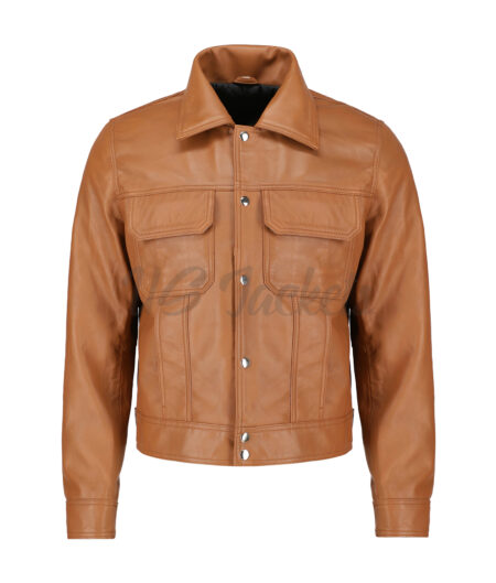 Justin Mens Brown Leather Jacket