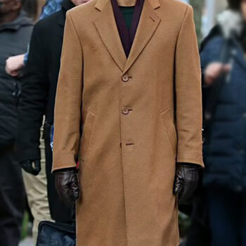Larry Mens Brown Long Wool Blend Coat