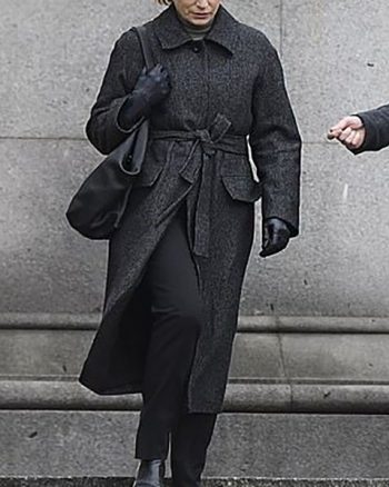 Marie Belt Style Black Wool Coat
