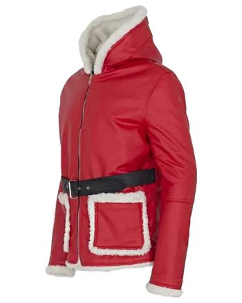 Men's Classic Red Santa Shearling Jacket