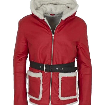 Men's Classic Red Santa Shearling Jacket