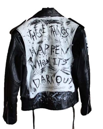 Mens Dark Out Black Leather Jacket
