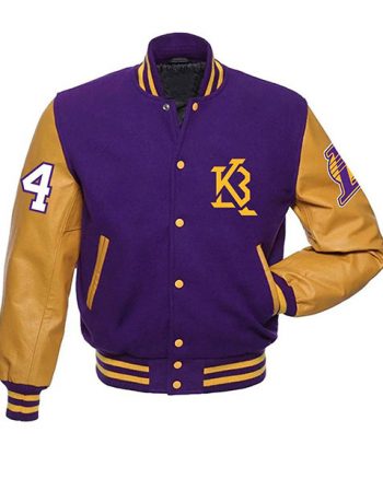 Mens KB Purple and Yellow Varsity Jacket