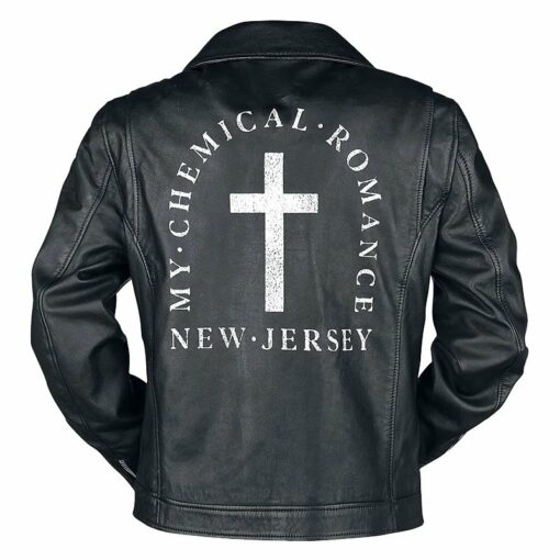 Mens New Jersey Black Bikers Leather Jacket