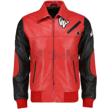 Mens Red Pelle Pelle leather Jacket