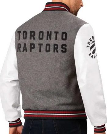 Mens Toronto Raptors Grey Varsity Jacket