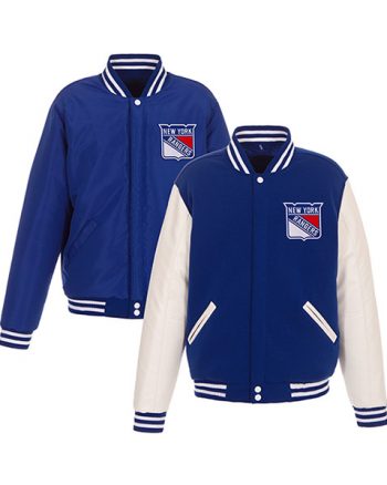 NY Rangers Unisex Blue & White Bomber Jacket
