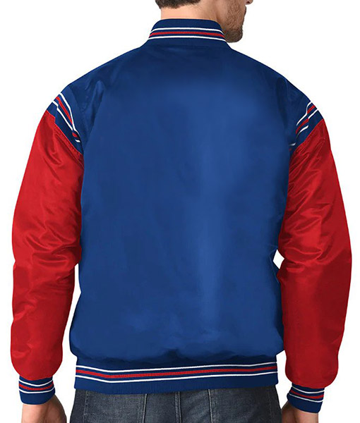 New York Mens Blue & Red Satin Jacket