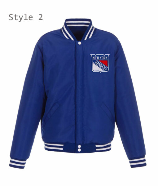 New York Rangers Blue Varsity Jacket-1