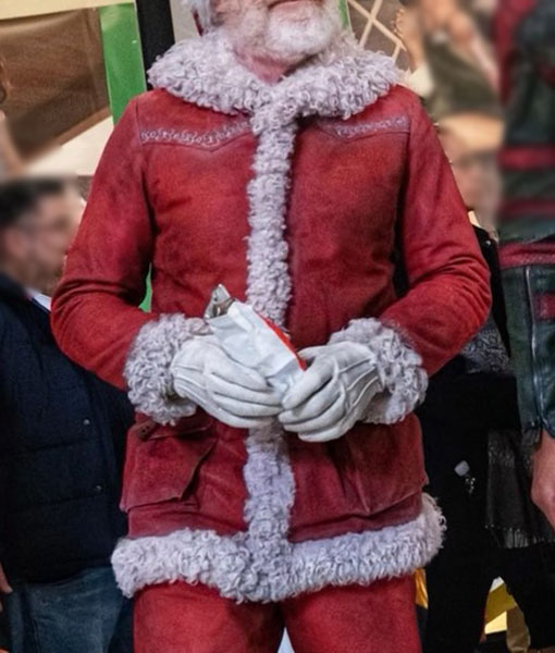 Santa Claus Mens Dull Red Woolen Coat