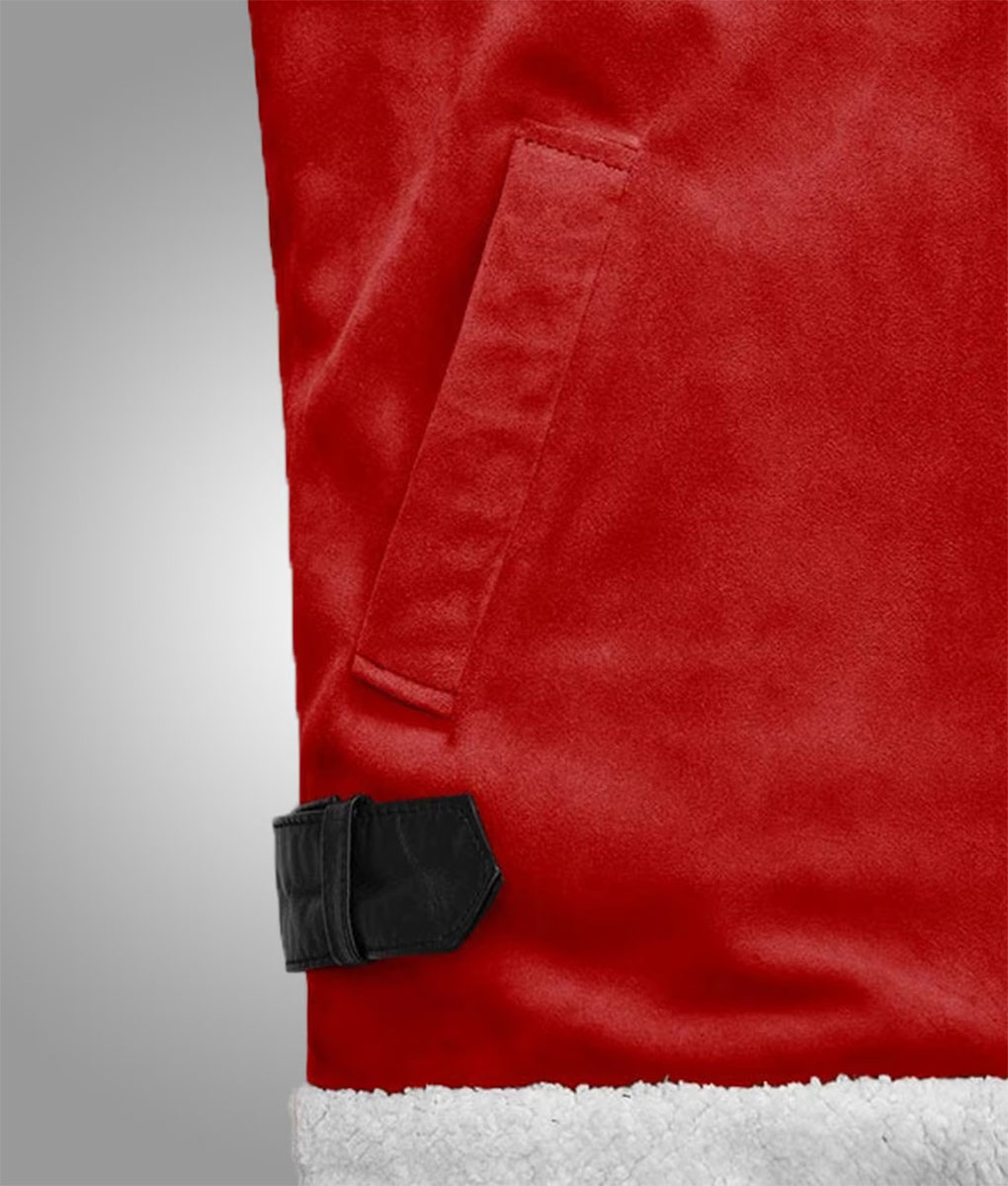 Spirited Ryan Reynolds Red Shearling Jacket (2)