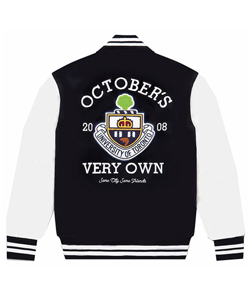 Walter OVO Mens Black and white Varsity Jacket