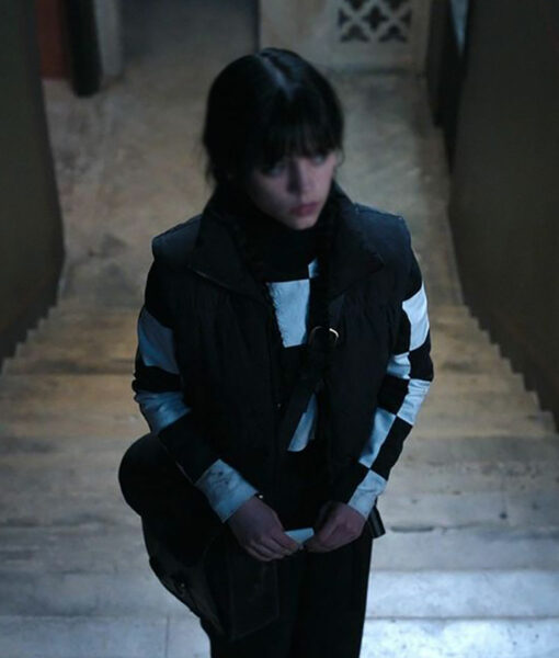 Wednesday Addams (Jenna Ortega) Black Puffer Vest