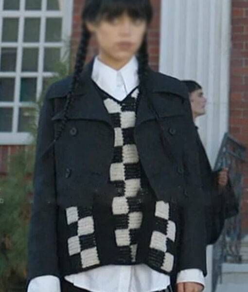 Wednesday Addams (Jenna Ortega) Black Cropped Jacket