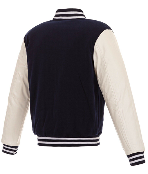 Aaron Mens Navy Blue Atlanta Varsity Jacket