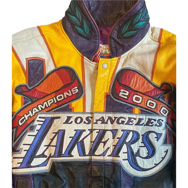 Curtis Mens Lakers Championship Leather Jacket