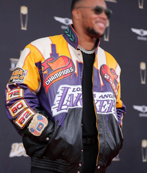 Curtis Mens Lakers Championship Leather Jacket