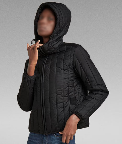 Hailey Womnes Black Cotton Quilted Jacket