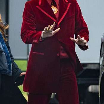 James Mens Red Velvet Suit