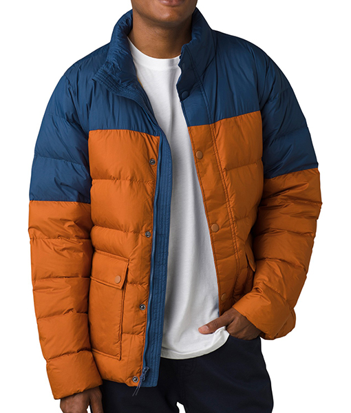 Juan Mens Blue Orange Puffer Jacket