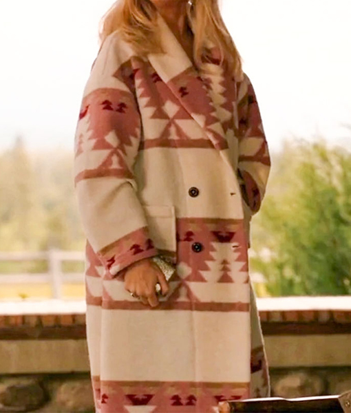 Marilyn Pink and White Wool Blend Coat