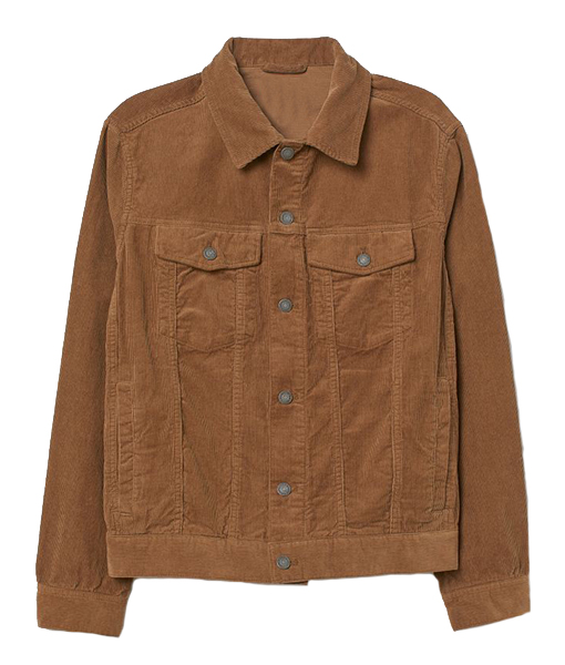 Max Mens Shirt Style Brown Corduroy Jacket