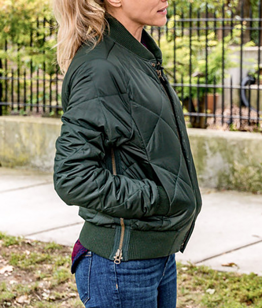 Ruth Womens Green Quilted Jacket
