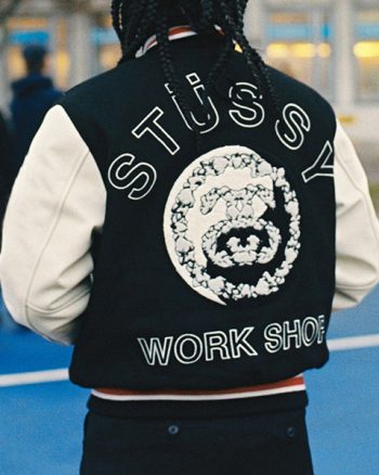Stussy Work Shop Black Varsity Jacket