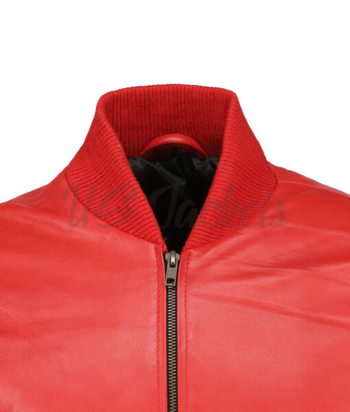 8 Ball David Red Leather Jacket