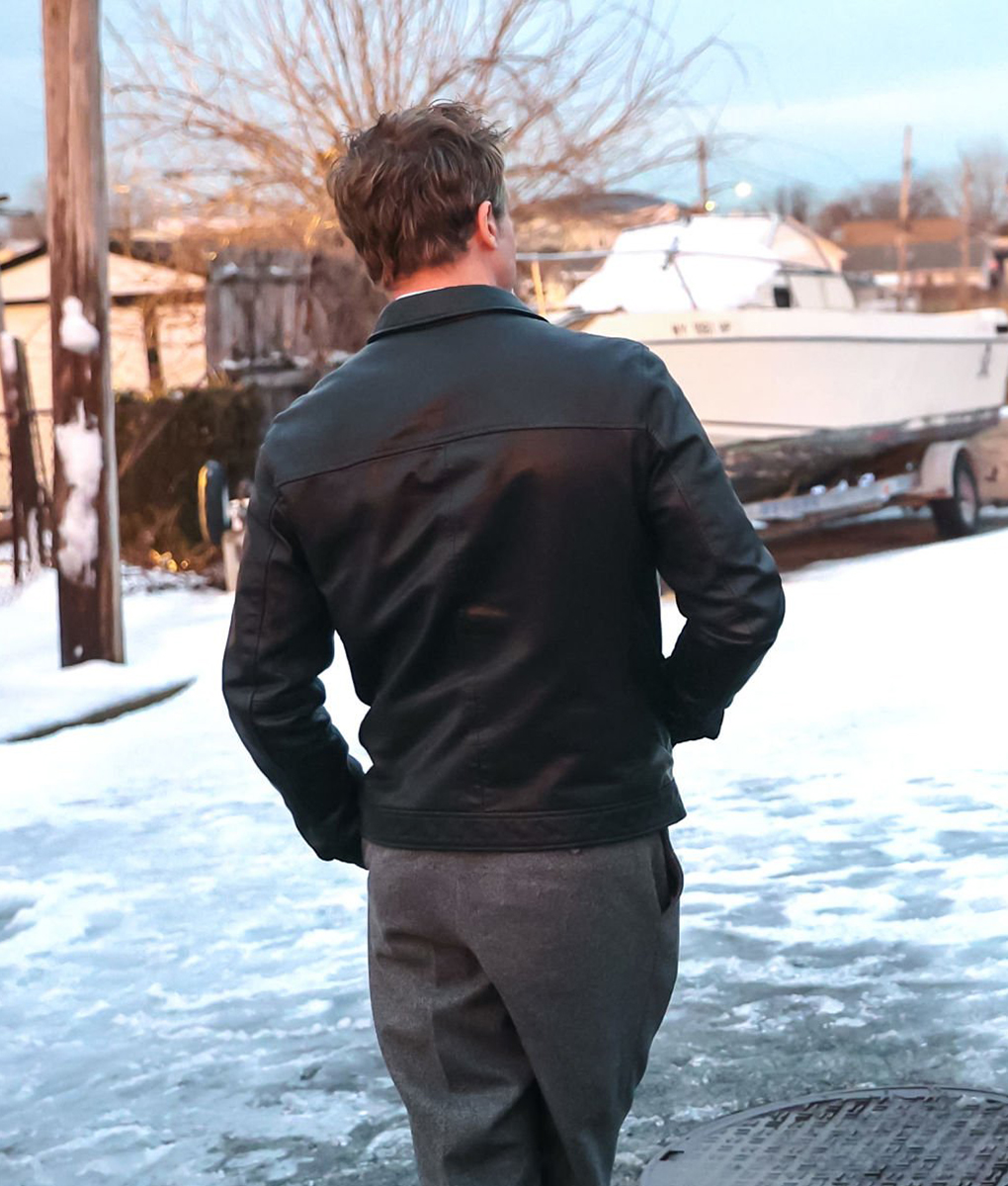 Brad Pitt Mens Black Leather Jacket
