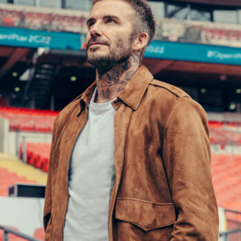 David Beckham Mens Brown Suede Jacket