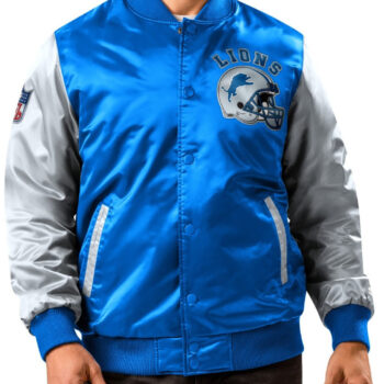 Detroit Lions Blue Grey Varsity Jacket