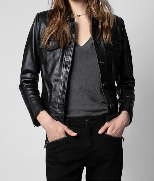 Janet New Amsterdam Black Leather Jacket