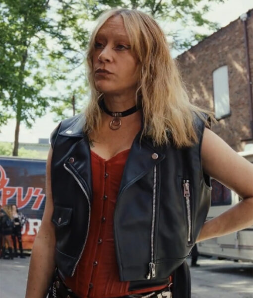 Natasha Lyonne Black Leather Vest