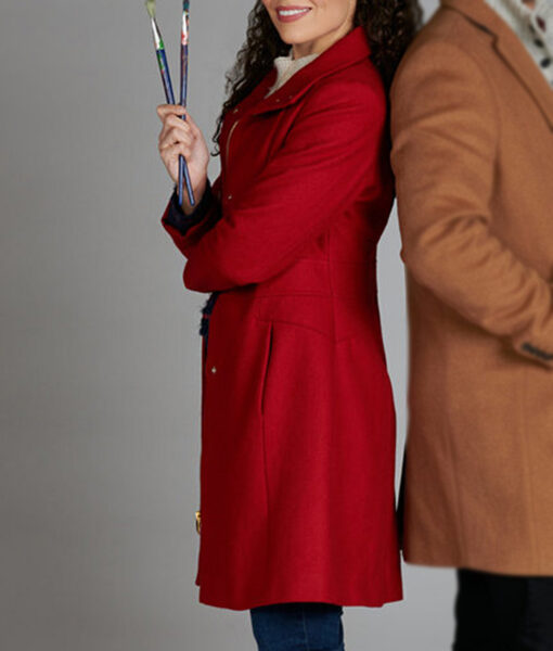 Olivia Valentine womens Red Wool Coat
