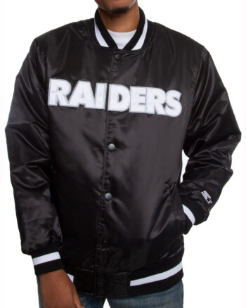 Raiders Mens Satin Black Jacket