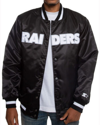 Raiders Mens Satin Black Jacket