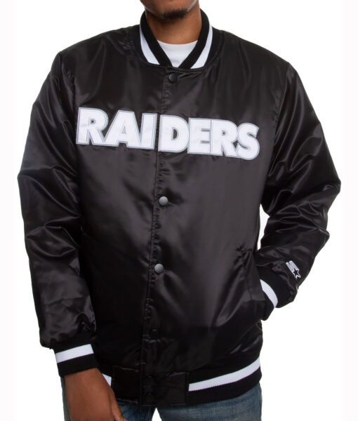 Raiders Mens Satin White Jacket