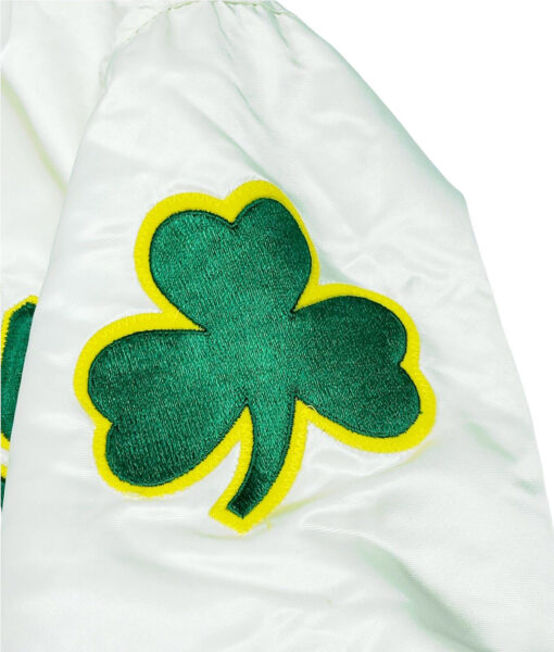 Stanley Mens Celtics White Satin Bomber Jacket