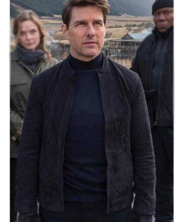 Tom Cruise Mens Black Suede leather jacket