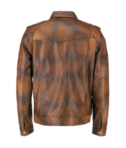 Tom Division Mens Brown Leather Jacket