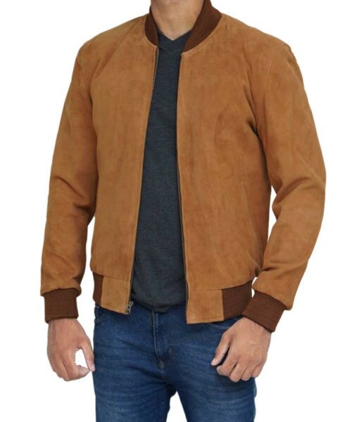 Leather Suede Bomber Jacket