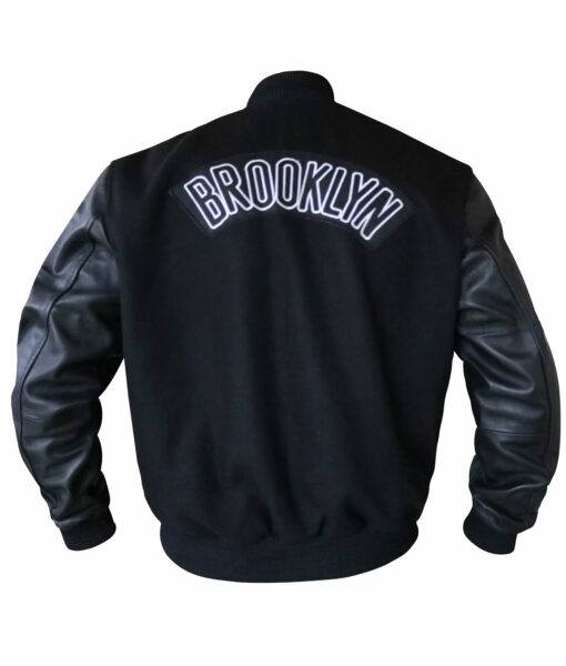 Brooklyn Nets Bomber Black Jacket-1