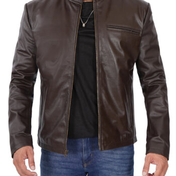 Leather Cafe Racer Jacket
