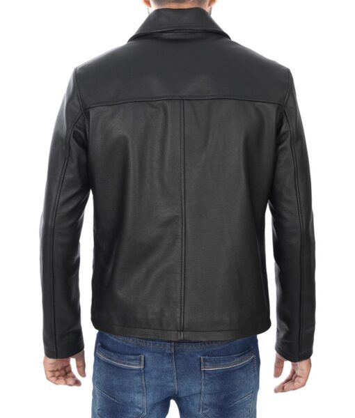 Mens Black Harrington Leather Jacket