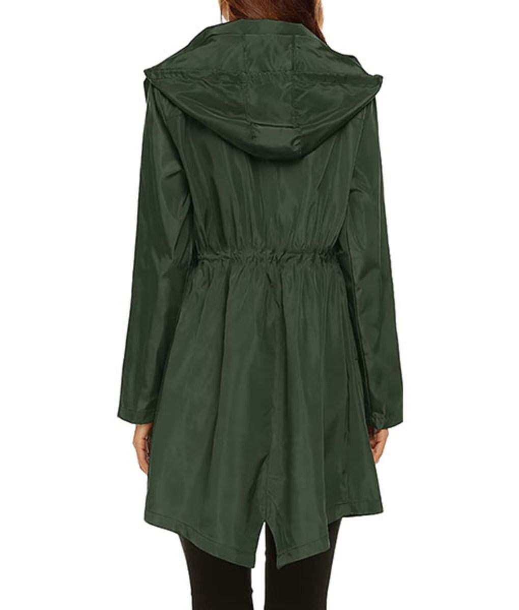 Green Zipper Raincoat