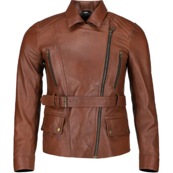 Ruth Wilson Mrs Leather Brown Coulter Jacket, His Dark Materials